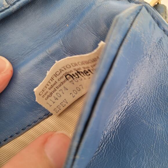 BOTTEGA VENETA Interatiato Woven Leather Bifold Wallet Medium Blue Unisex Soft - Picture 6 of 15